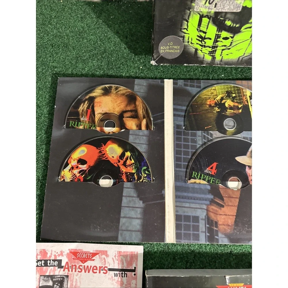 Ripper 6-DISC PC Game w/ Rare Strategy Guide Complete CD-ROM Win95 Big Box 1996